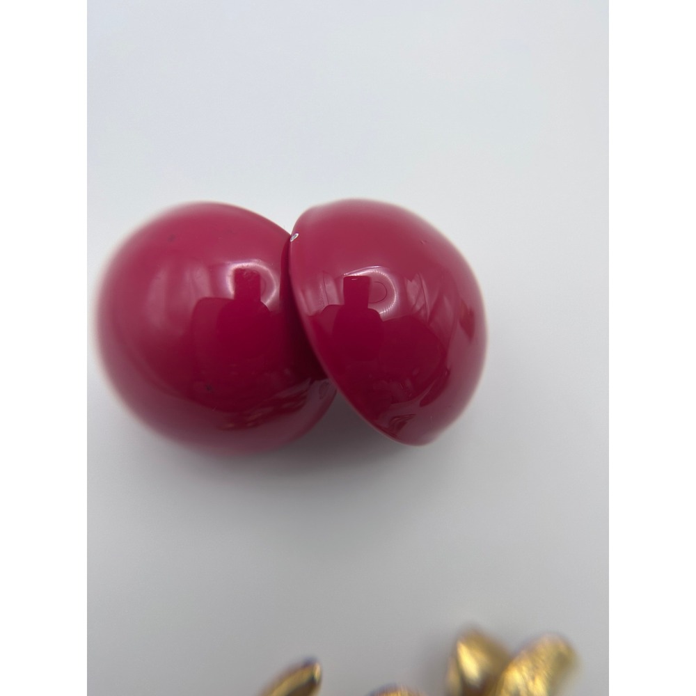 Vintage Clip On Earrings Lot 4 Pairs Starfish Enamel Gold Tone Magenta Retro - Picture 4 of 8